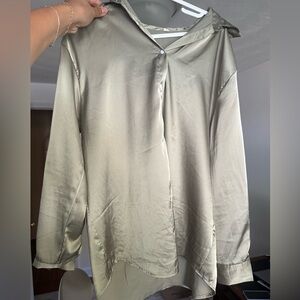 SHEIN SILK BUTTON DOWN : see DESCRIPTION